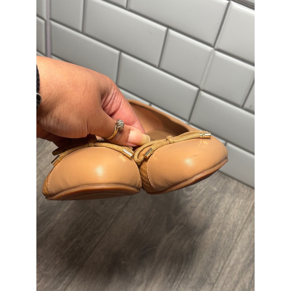 Torrid Tan Woven Cap Toe Ballet Flats Women Round Toe Bow Accent Shoes 8.5WW - Picture 4 of 9